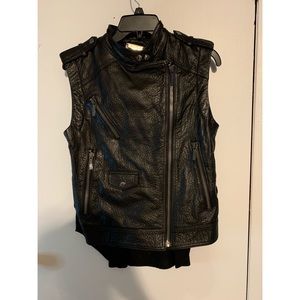 Ashley B Leather Vest with Sheer Back
